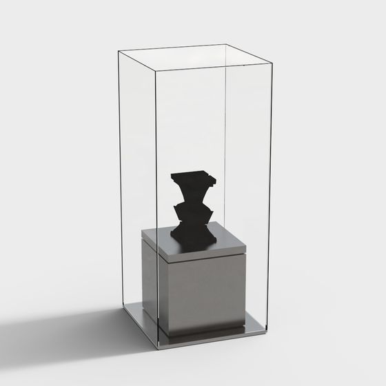 Stylish Glass Display Cabinet 3D model