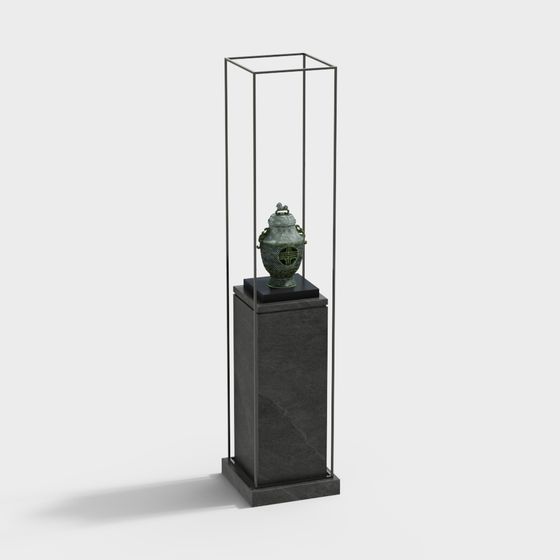 Ancient Style Vase Display Stand 3D model for Designers
