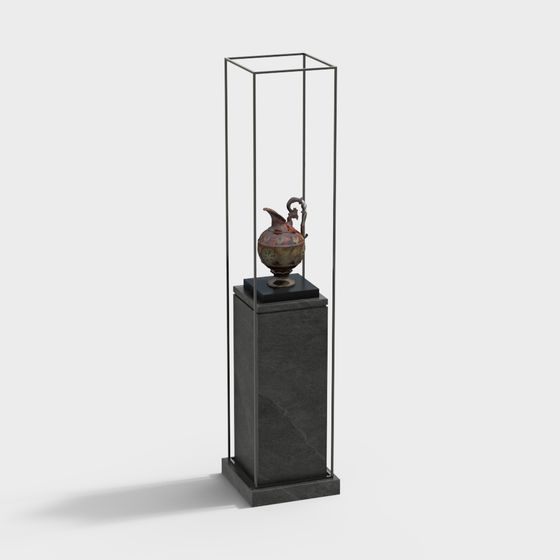 Oriental Vase Display Stand 3D model