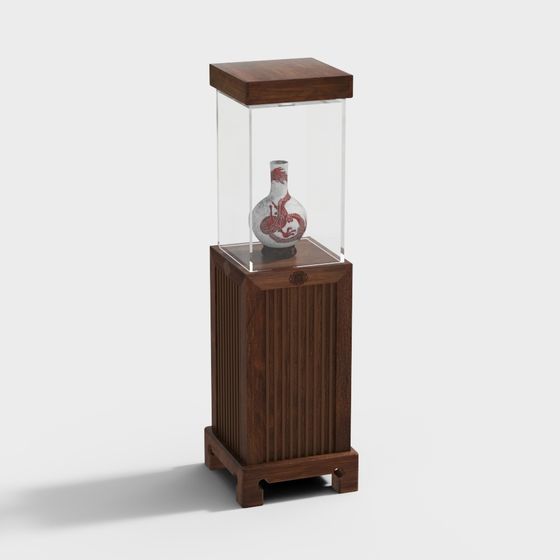 Elegant Display Case with Vase 3D model for Creative Projects