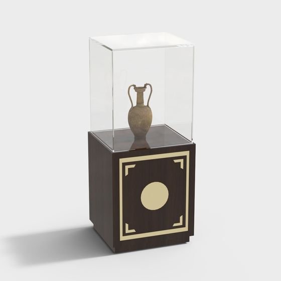 Stylish Low-Poly Display Cabinet 3D model