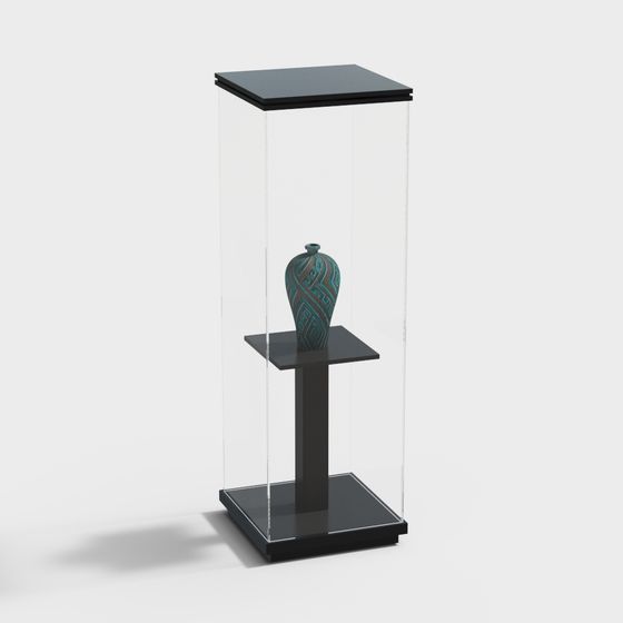 Stylish Exhibition Cabinet 3D model for Creative Spaces