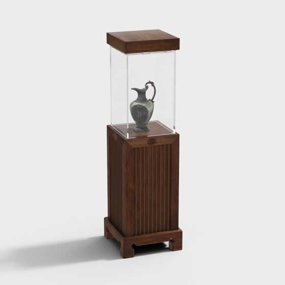 Elegant Low-Polygon Display Cabinet 3D model
