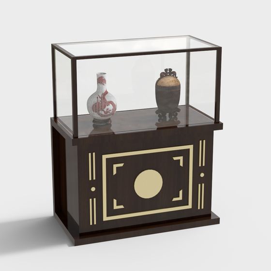Elegant Display Cabinet 3D model