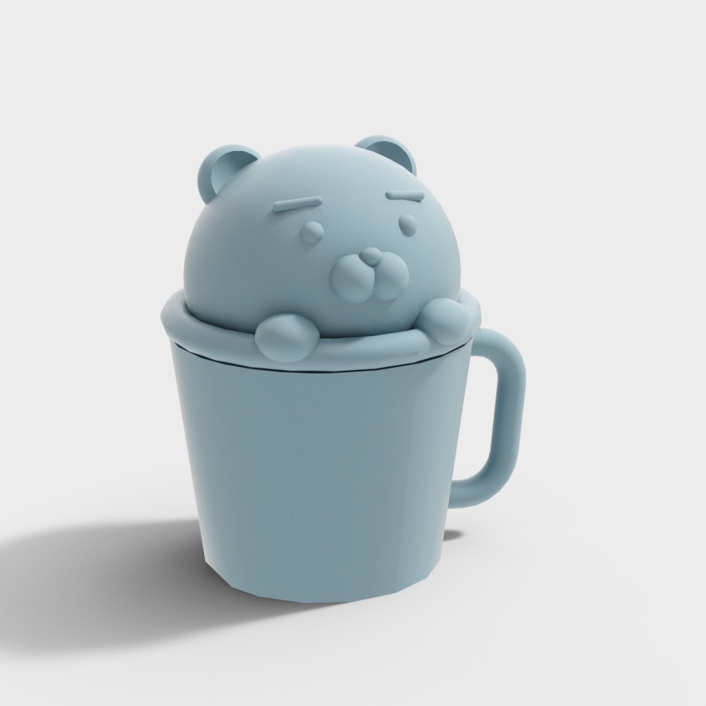 Cuddly Bear in a Mug 3D model