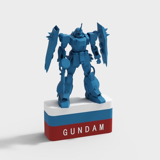 Low Poly Gundam Robot 3D model