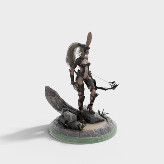Mystical Archer 3D Model for Creative Projects