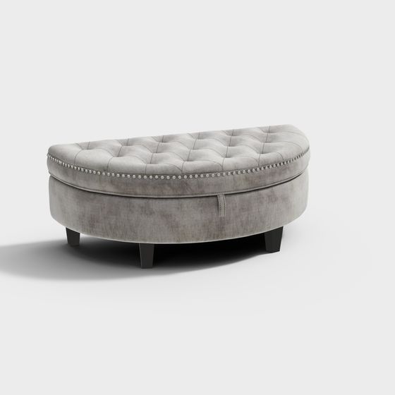 Elegant Oval Storage Bench 3D model