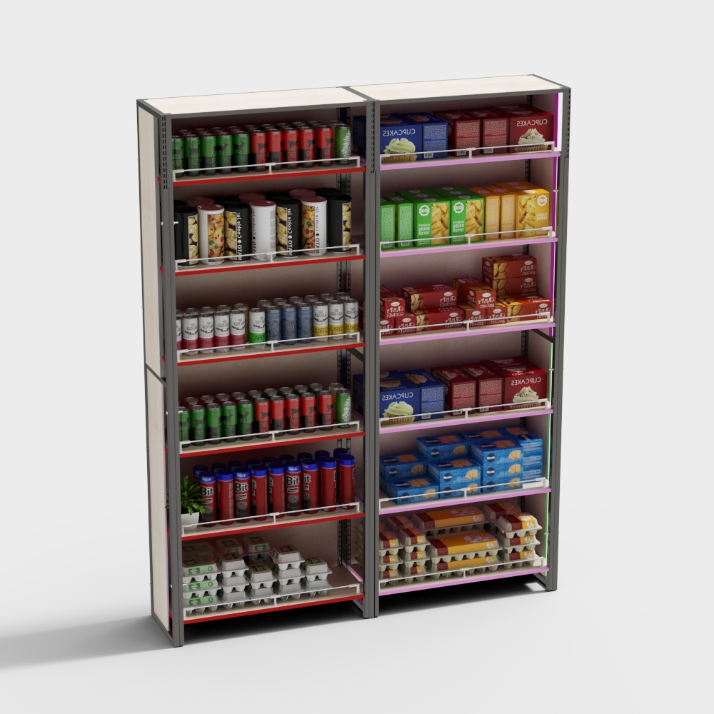 Shopping mall snack wall shelves