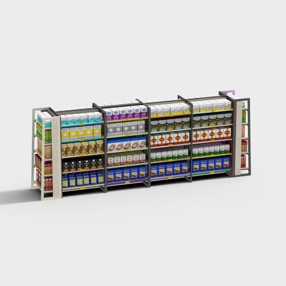 Realistic Supermarket Aisle 3D model