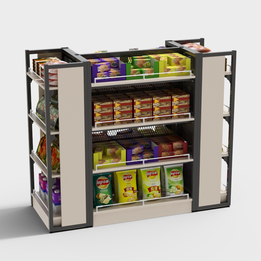 Supermarket island shelf snack cabinet