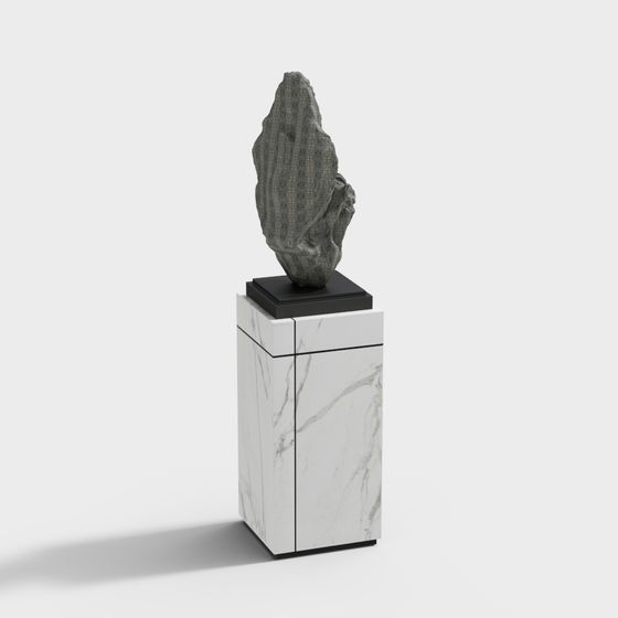 Stunning Low-Poly Rock Sculpture 3D Model