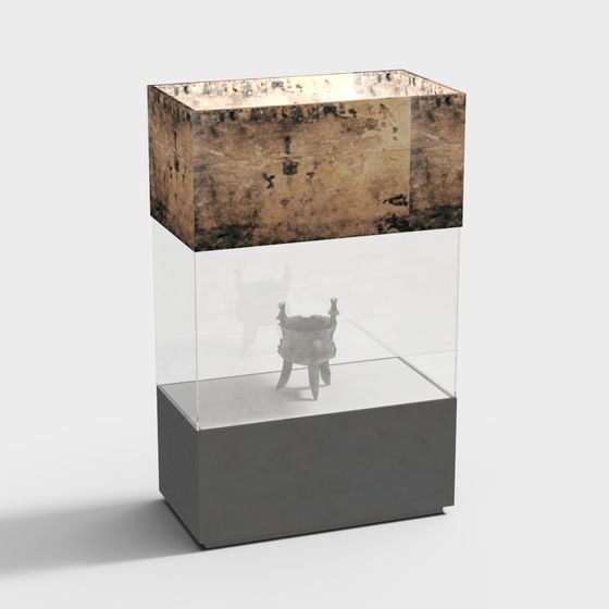Antique Display Cabinet Low-Poly 3D Model