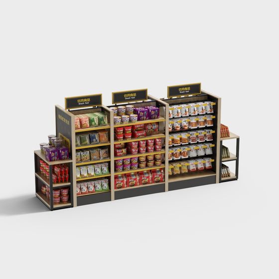 Vibrant Snack Food Display 3D model