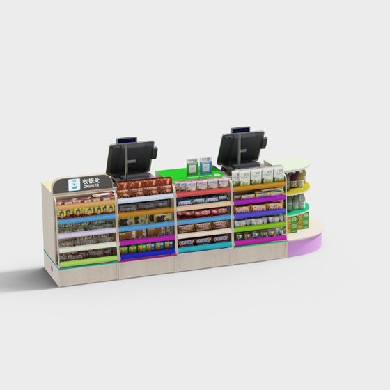 Convenient Store Checkout Counter 3D model