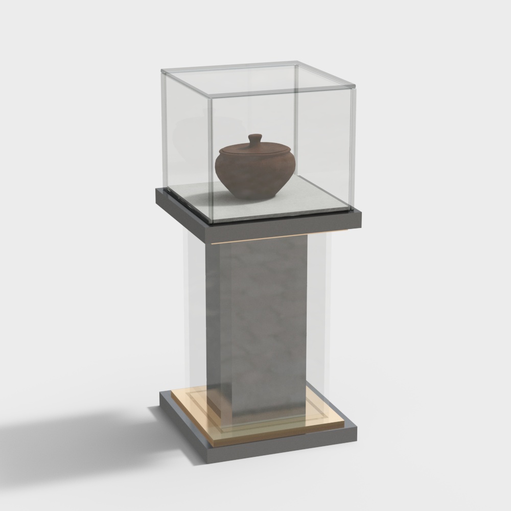 Elegant Low-Polygon Display Cabinet 3D model