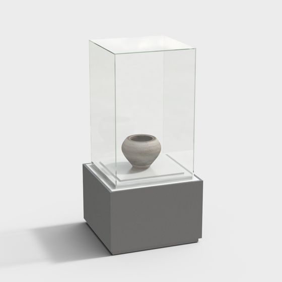 Contemporary Glass Display Showcase 3D model