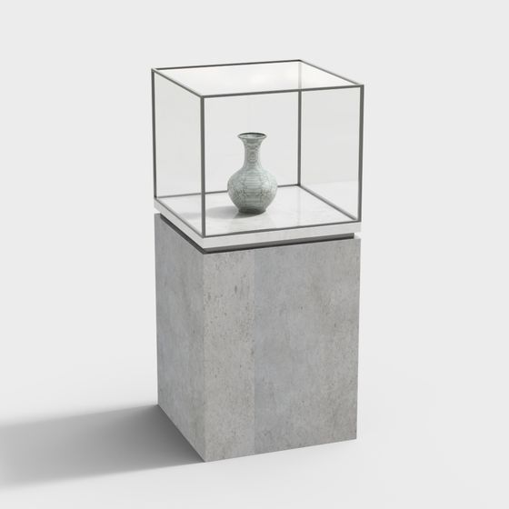 Elegant Glass Display Cabinet 3D model