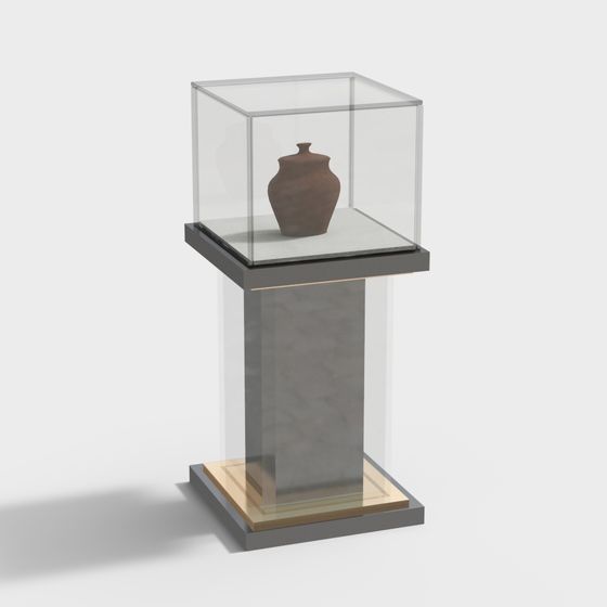 Artistic Low-Poly Display Cabinet 3D model for Creative Spaces