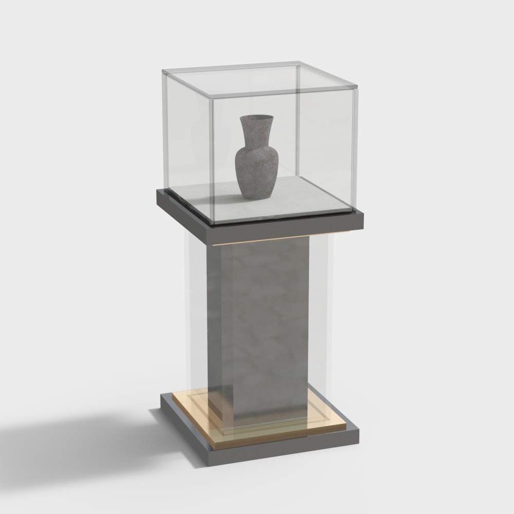Elegant Low-Polygon Display Cabinet 3D model