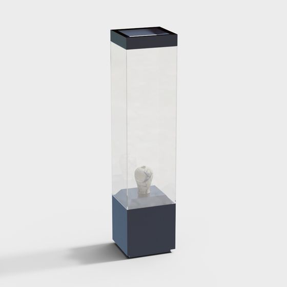 Sophisticated Low-Polygon Display Cabinet 3D Model