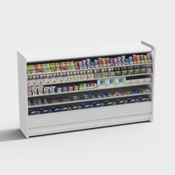 Vibrant Supermarket Shelf 3D model