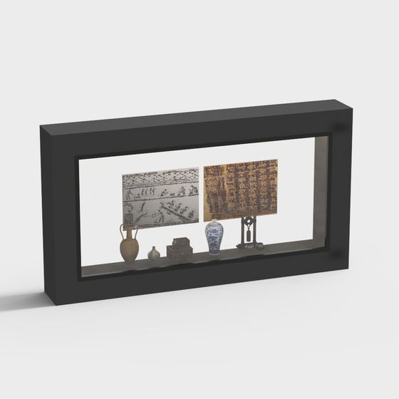 Retro-Modern Display Cabinet 3D model