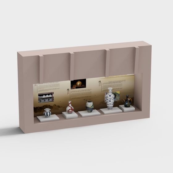 Ceramic Display Cabinet 3D model for Creative Spaces