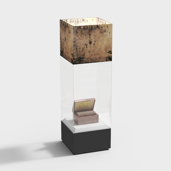 Antique Book Display Cabinet 3D model