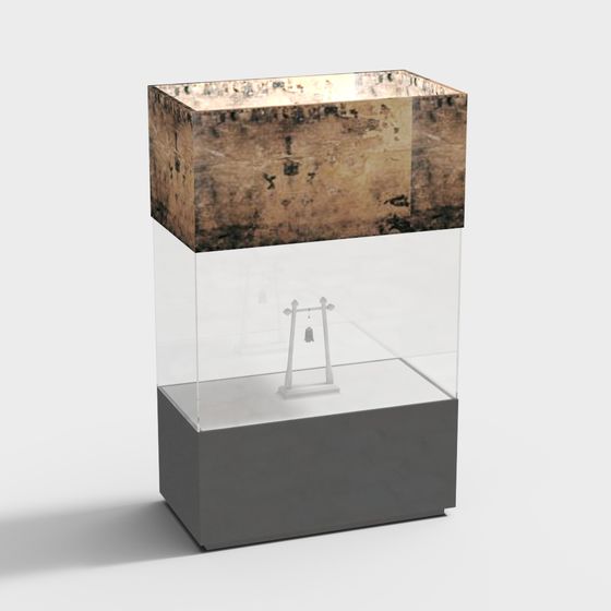 Low Poly Vintage Display Showcase 3D model