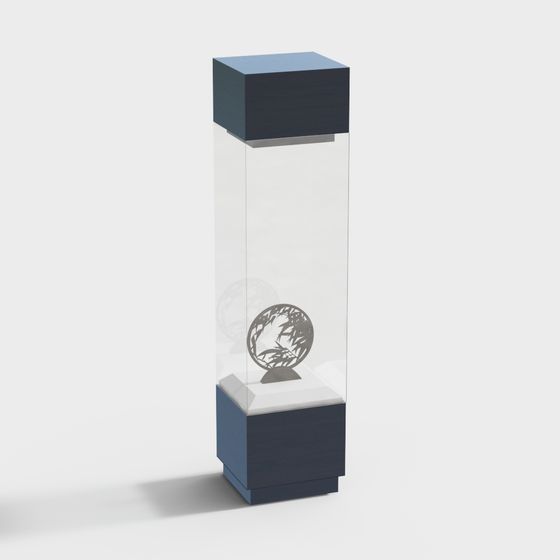 Stylish Glass Display Cabinet 3D model for Modern Spaces