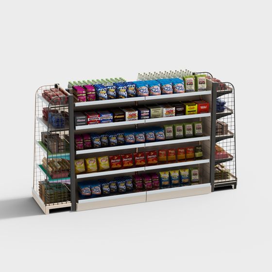 Realistic Snack Aisle 3D model for Creative Projects