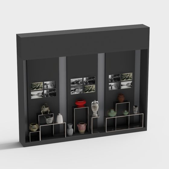Modern Minimalist Display Cabinet 3D model