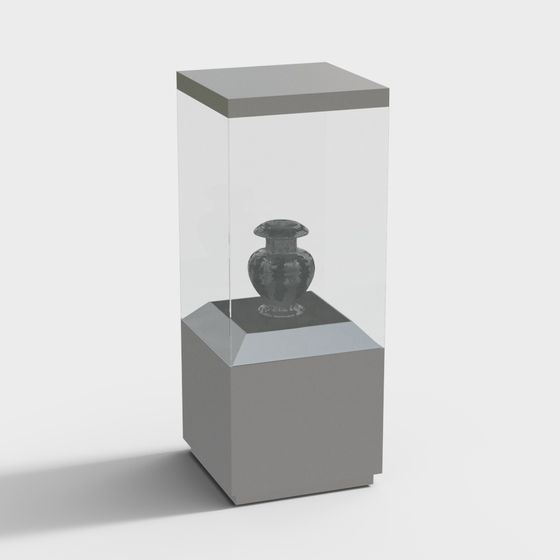 Unique Showcase and Vase 3D model
