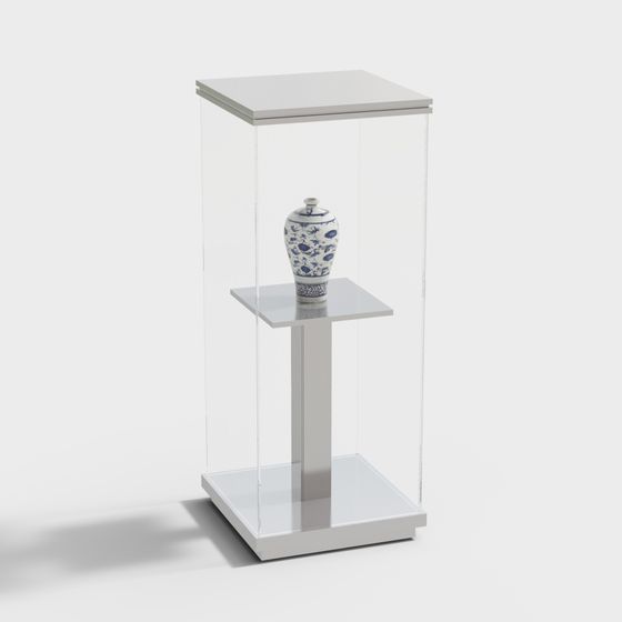 Elegant Minimalist Display Cabinet 3D model