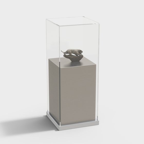 Low Poly Stone Tiger Sculpture 3D model