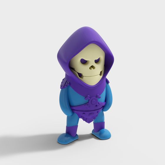 Purple Skeleton Warrior 3D model