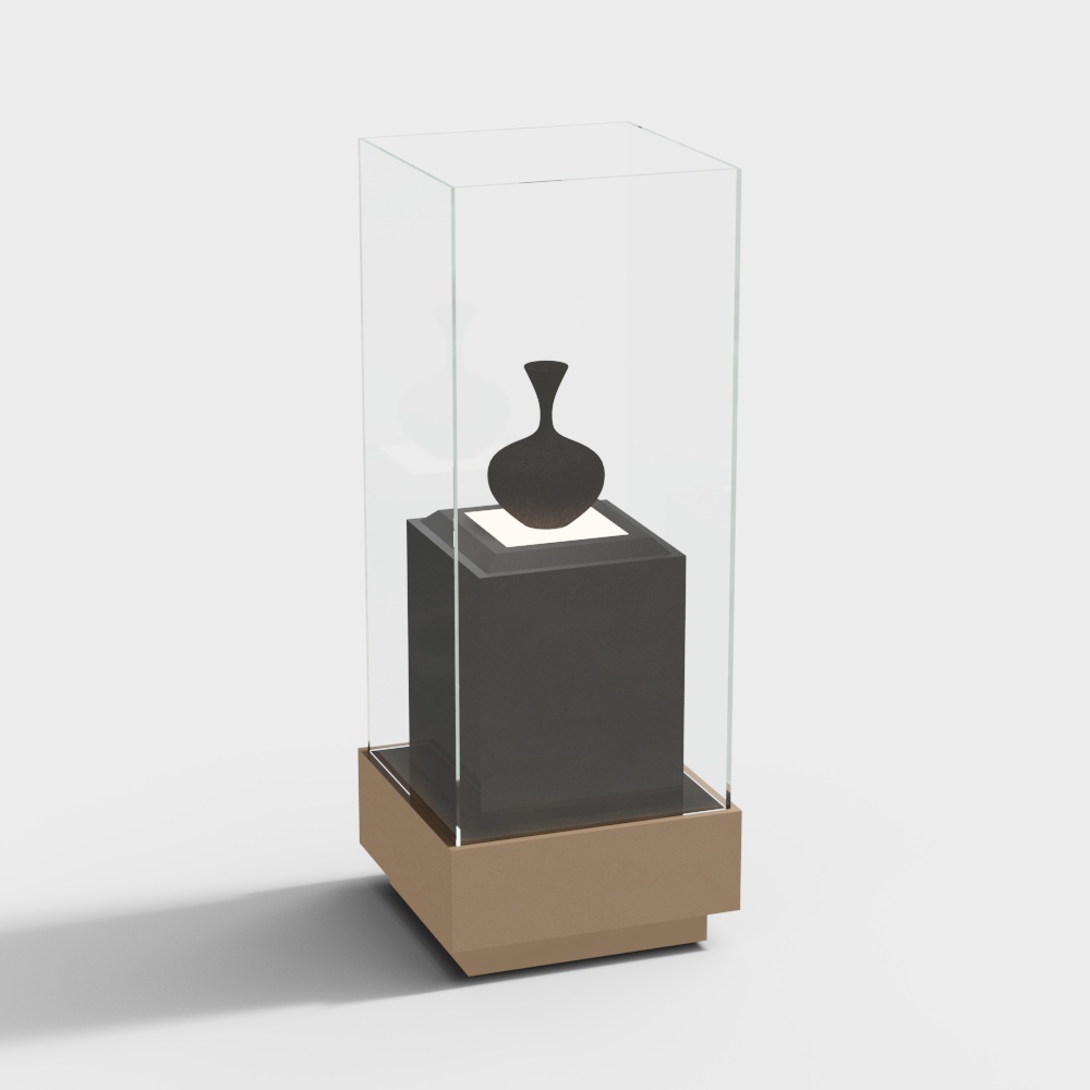 Sleek Low-Poly Display Cabinet 3D model