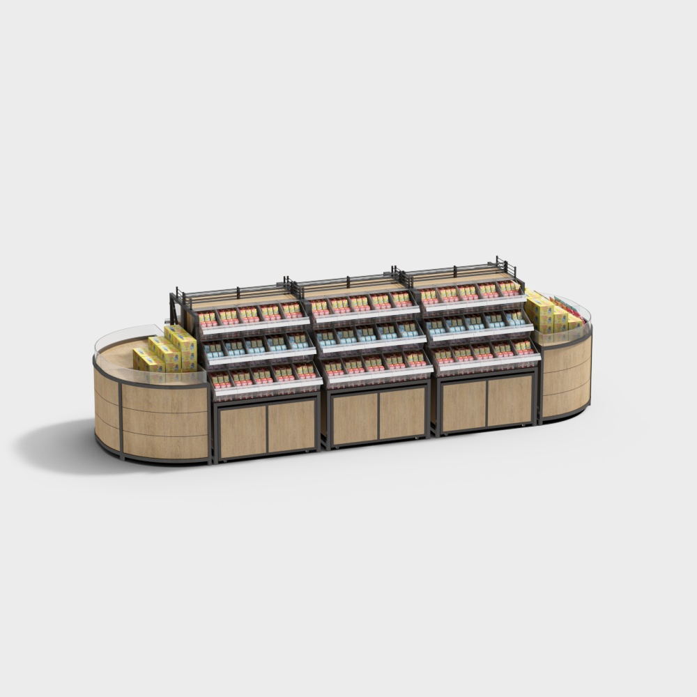 Supermarket Aisle 3D Model for Modern Retail
