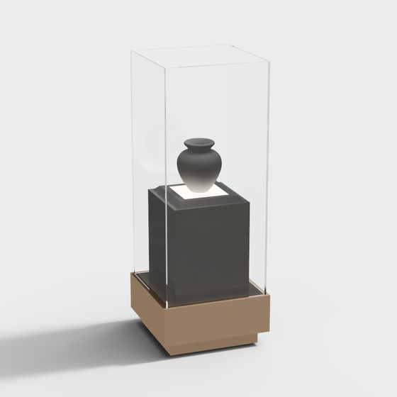 Elegant Low-Poly Display Case 3D model for Artists