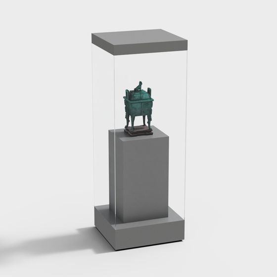 Bronze Tripod Display Cabinet 3D model
