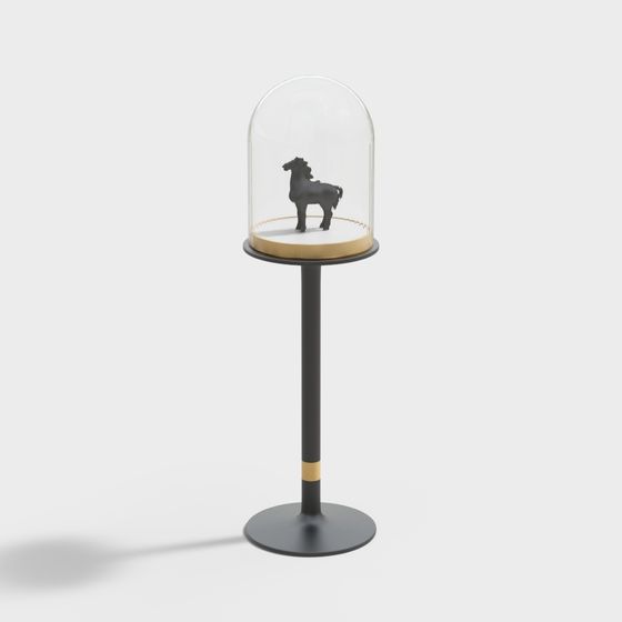 Glass Dome Pony Sculpture 3D model