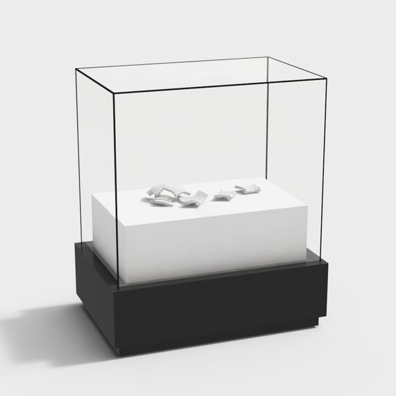 Minimalist Broken Art Display Cabinet 3D model
