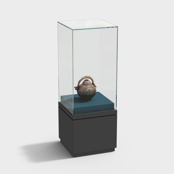 Low-Polygon 3D Display Cabinet Model
