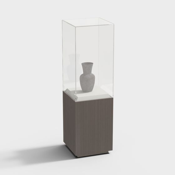 Stylish Low-Polygon Display Cabinet 3D model