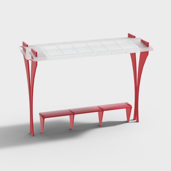 Charming Brown Residential Area Bus Stop 3D Model