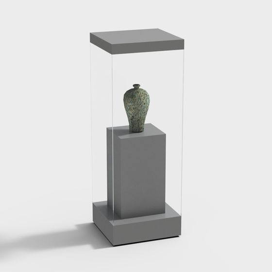Antique Vase Display Cabinet 3D model