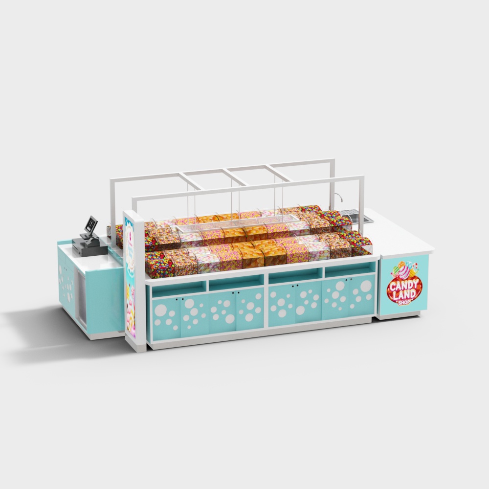 Supermarket candy island shelf