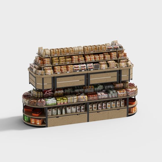 Stylish Supermarket Shelf 3D model for Creative Projects