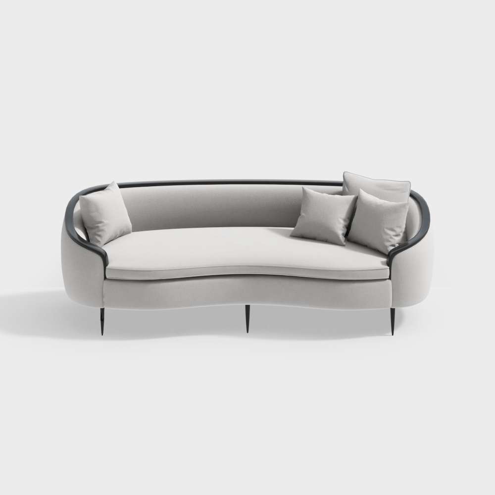 Streamlined Living Room Sofa 3D model
